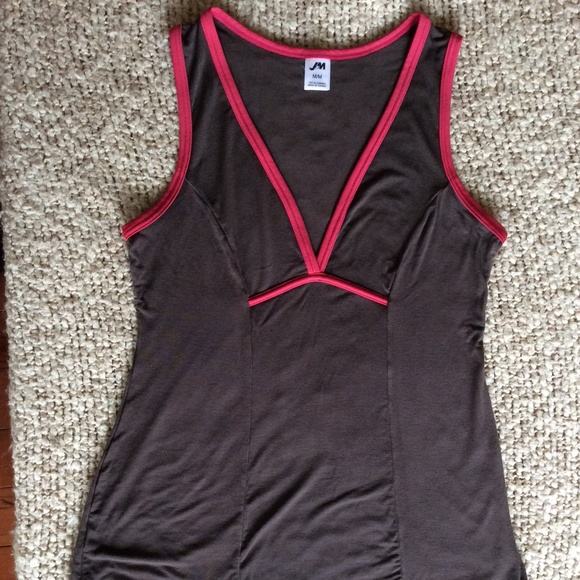 Women’s Brown & Dark Red Tank | Size M | Made in Canada 🇨🇦 | Bamboo & Spandex - Picture 1 of 7